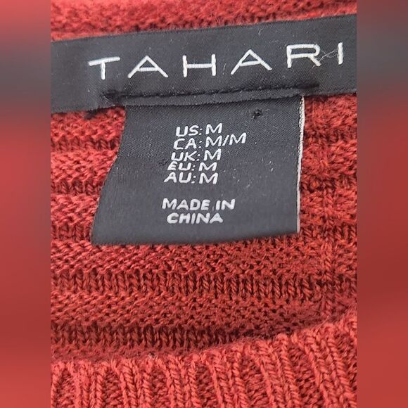 Tahari M Ginger MERINO WOOL Blend Knit Buttons Up Back Lngslvs Women's Sweater - Picture 2 of 10